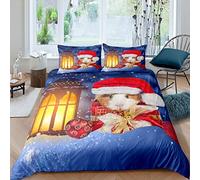 Loussiesd Christmas Theme Bedding Set for Girls Boys Children Cartoon Guinea Pig Comforter Cover Decorative Cute Cavy Animal Duvet Cover Snowy Winter Decor Bedspread Cover Super King 3Pcs Bedclothes