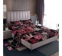 Loussiesd Coastal Bed Sheets Set King Size Beach Themed Deep Pocket Fitted Sheet Ocean Seahorse Marine Bedding Sets Soft Bed Set 4pcs With 2 Pillow Cases