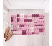 Loussiesd Colorful Toy Bathroom Rugs Teen Women Men Funny Building Blocks Decoration Bath Mats for Bathroom 20x32Inch Kids Boys Pink Geometric Brick Cute Games Room Decor