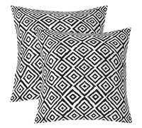Loussiesd Cushion Covers Geometric for Boys Girls Camping Lot De 2 Throw Pillow Covers 50x50cm Square Print Room Decor Modern White Breathable Soft Lightweight Microfiber