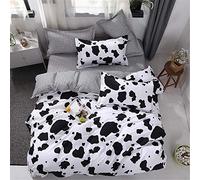 Loussiesd Cute Cow Print Duvet Cover Set for Boys Girls Kids Reversible Comforter Cover Ultra Soft Lovely Quilt Cover with Pillow Shams Double Size with 2 Pillowcase Black and White Bespread Cover