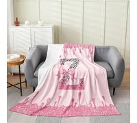 Loussiesd Cute Pink Bow Plush Throw Blanket Personalized Initial Z Flannel Blanket Single 50x60Inch Ribbon Bow Knot All Season Kawaii for Couch Bed Sofa Princess Bowknot Bedroom Decor