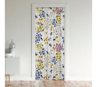 Loussiesd Daisy Floral Window Treatments Set Bees and Flowers Window Treatments Set Garden Sunflower Botanical Honeycomb Door Curtain for Doorway Privacy Yellow 86x203cm