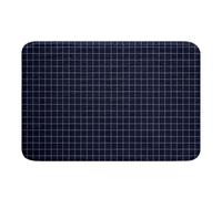 Loussiesd Dark Blue Grid Bathroom Rugs Microfiber 20x32Inch Buffalo Plaid Checkered Bath Mats Non-Slip White Lines Bathroom Accessories Floor Doormats Soft Door Mat