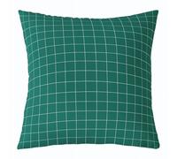 Loussiesd Dark Green Plaid Throw Pillow Covers 1 Pcs Buffalo Grid Checkered Cushion Covers White Lines Pillow Case for Couch Sofa Cushion Case Kids Boys Girls Bedroom Decor 60x60cm
