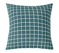 Loussiesd Dark Green Plaid Throw Pillow Covers 1 Pcs Buffalo Grid Checkered Decorative Pillowcase Geometric Lines Cushion Covers for Sofa Couch Bed Cushion Case Home Decor 45x45cm