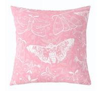 Loussiesd Death Moth Throw Pillow Covers 1 Pcs Damask Pattern Cushion Case Pink White Decor Pillowcase Retro Leaves Indoor Outdoor 45x45cm Set