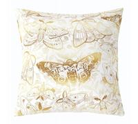 Loussiesd Death Moth Throw Pillow Covers 1 Pcs Damask Pattern Cushion Case White Gold Decor Pillowcase Retro Leaves Indoor Outdoor 60x60cm Set