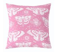 Loussiesd Death Moth Throw Pillow Covers Set of 1 40x40cm Halloween Themed Cushion Covers Boho Moth Pillow Case for Couch Sofa White Pink Cushion Case Gothic Kids Boys Girls Bedroom Decor