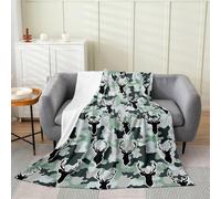 Loussiesd Deer Camo Hunting Flannel Blanket Plush Fuzzy Deer Hunter Fleece Throw Blanket for Boys Girls Green Camouflage Plush Lightweight Sofa Throw Army Camouflage Baby 30x40Inch for Bed Couch Chair