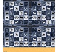 Loussiesd Deer Fabric by The Yard Rustic Farmhouse Cabin Upholstery Fabric for Chairs Western Country Decor Hunting Wild Animal 10 Yards (L920*W150cm) Vintage Forest Wildlife