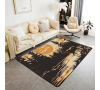 Loussiesd Deer Living Room Rugs Boys Girls Rustic Deer Hunting Area Rug 100 * 150cm Breathable Soft Cabin Country Western Farmhouse Bedroom Decor Wildlife