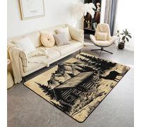 Loussiesd Deer Living Room Rugs Deer Hunting Area Rug 100 * 150cm for Boys Girls Cabin Country Rustic Bedroom Decor Farmhouse