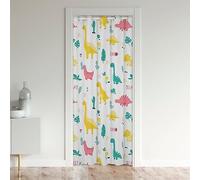 Loussiesd Dinosaur Door Curtain for Doorway Privacy Jungle Animals Pattern Room Divider Curtain Cover for Kids Boys Girls Cute Cartoon Dino Window Treatments Kawaii Animal 106x203cm