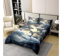 Loussiesd Dolphin Comforter Cover Double Size Kids Ocean Wave Marine life Sealife Bedding Set for Boys Girls Teens Summer Sea Creatures Animal Duvet Cover 100% Cotton Room Decor