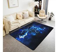 Loussiesd Dragon Area Rug Rug Universe Galaxy Carpet Fleece Indoor Floor Mat Blue Outer Space Living Room Rugs for Bedroom Carpet Home Decor Rug 150 * 200cm