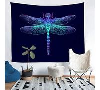 Loussiesd Dragonfly Tapestry Insects Animal Pattern Wall Blanket for Kids Adult Purple Blue Wall Hanging Ornamental Dragonfly Printed Bedding Throw Blanket Room Decor Large 58x79