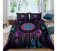 Loussiesd Dream Catcher Bedding Duvet Cover Set Girls Women Boho Dreamcatcher Bedding Set Teens Bohemian Style Comforter Cover Feather Bedding & Linen Bedclothes Single Size Boys