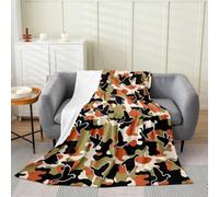 Loussiesd Duck Hunting Plush Throw Blanket Camo Duck Hunter Flannel Blanket Double 60x79Inch Camouflage All Season Camo Army for Couch Bed Sofa Bedroom Decor