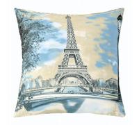 Loussiesd Eiffel Tower Throw Pillow Covers Chic Retro Paris Pillow Covers for Home Sofa Bed for Boys Girls Vintage Paris Cityscape Cushion Covers French Teal Pillowcases 20x20 Inches Set of 1