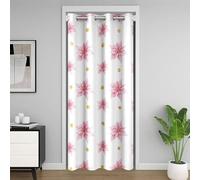 Loussiesd Floral Kids Doorway Curtain Privacy Spring Flowers Door Curtain 132x203cm Heaet Love for Kids Boys Girls Bedroom Blossoming Decor Pink Gold Microfiber Ultra Soft Breathable