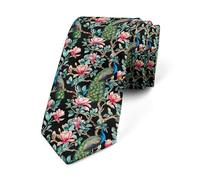 Loussiesd Floral Peacock 145x8cm Men's Ties Peacocks and Long Tails Funny Ties for Men Gift Flowered Branches Men's Novelty Neckties