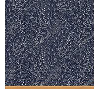 Loussiesd Flowers Upholstery Fabric by The Yard,Vintage Flowers Reupholstery Fabric for Chairs,Nature Leaf Waterproof Outdoor Fabric,2 Yard,(L184*W150cm) Navy Blue