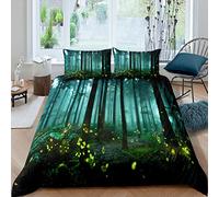 Loussiesd forest Comforter Cover Set for Kids Natural Scenery Duvet Cover Woodland Scene Bedding Set Boys Girls Tree Of Life Quilt Cover Magical Secret Bedroom Decor 3Pcs Bedcloths Double Size