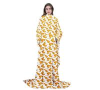 Loussiesd Fried Chicken Wings Wearable Fleece Blanket with Sleeves for Adult Kids Women Men, Caloric Foods Micro Plush Comfy Wrap Sleeved Throw Blanket, Soft Plush Throw Blanket with Sleeves, 50"x70"