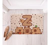 Loussiesd Funny Capybaras Bathroom Rugs Cartoon Capybara Floor Doormats Microfiber Initial Letter Z Bathroom Accessories Kawaii Animals Bath Mats Non-Slip 16x24Inch Soft