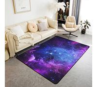 Loussiesd Galaxy Area Rug Floor Mats Purple Blue Universe Starry Sky Carpet Set Ultra Soft Outer Space Accent Rug Kitchen office Decor 100 * 150cm