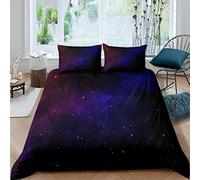 Loussiesd Galaxy Comforter Cover Set Universe Nebula Bedding Set for Kids Boys Girls Cosmos Starry Sky Night Star Decor Duvet Cover Set Outer Style Quilt Cover Bedroom Collection 3Pcs Double Size