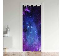 Loussiesd Galaxy Doorway Curtains Privacy Outer Space Nebula Closet Door Curtain for Bedroom Purple Blue Universe 30%-50% Blackout Door Cover Curtains Window Curtain Drape 1 Panel 106x203cm