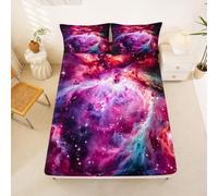 Loussiesd Galaxy Fitted Sheet King Size for Kids Boys Girls Dreamy Outer Space Bed Sheets Set 16" Deep Pocket Soft Breathable Microfiber Galaxy Bedding with 2 Pillowcases Room Decor