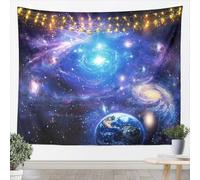 Loussiesd Galaxy Tapestry Starry Sky Constellation Wall Blanket Blue Purple Planet Wall Hanging for Boys Girls Kids Room Decor Milky Way Outer Space Bedroom Decor Art Medium 51"x59"