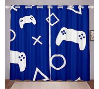 Loussiesd Gamepad Window Drapes Kids Gamer Video Game Curtain for Boys Room Ultra Soft Novelty Modern Game Controller Window Treatment Gamer Console Action Buttons Decor W66*L72