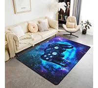 Loussiesd Gamer Area Rug Gaming Galaxy Floor Mat Durable Indoor Entry Rug Welcome Video Game Gamepad Action Buttons Entrance Rug Soft Carpet Laundry 100 * 150cm