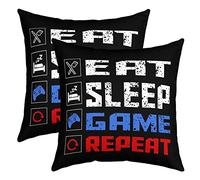 Loussiesd Gamer Cushion Cover 55x55cm, 2 Pack, Multicolored, 3D Print Patterns, Gaming, Modern, Vibrant, For Home, Bedroom, Living Room, Office, Car, Party, Wedding, Celebrating Occasions