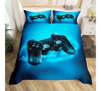 Loussiesd Gamer Duvet Cover for Boys Girls,Game Bedding Set Double,Kids Video Game Gamepad Comforter Cover Game Controller Bedspread Teens Bedroom Decor,1 Duvet Cover with 2 Pillowcase No Comforter