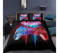 Loussiesd Gamer Duvet Covers Multi-color Gamepad Bedding & Linen Video Game Controller Bedding Set for Kids Teens Boys Christmas Junior/Cot Bed Room Decoration 2 Pcs with 1 Pillow Case
