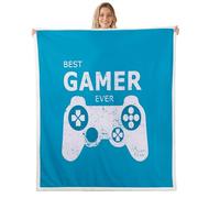 Loussiesd Gamer for Girls Children Boys Gaming Decorative Kids Video Games Plush Blanket Modern Game Controller Fuzzy Blanket for Sofa Bed Blue Double 60x79 Inch