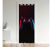 Loussiesd Gamer Gamepad Door Curtain for Doorway Privacy, Soft Gaming Square Window Treatments,Boys Game Room Decor Red Black 30%-50% Room Darkening Blackout Curtains, 86x203cm 1 Panel
