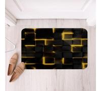 Loussiesd Geometric Bathroom Rugs Microfiber 16x24Inch Geometrical Floor Doormats Non-Slip Beehive Bathroom Accessories Honeycomb Bath Mats Modern Hexagon Theme Soft Door Mat