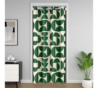 Loussiesd Geometric Door Curtain for Doorway Privacy 86x203cm 1 Panel Abstract Closet Cover for Adults Plaid Beige Room Divider Curtain Modern Buffalo Check 30%-50% Room Darkening Blackout All Season