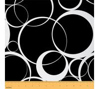 Loussiesd Geometric Fabric by The Yard Circle Pattern Decorative Waterproof Outdoor Fabric for Chairs Sofa Couch Modern Abstract Art Traditional Exotic Style 2 Yards (L184*W150cm)