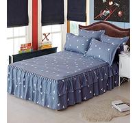 Loussiesd Geometric triangle Bed Sheet Soft Fitted Sheet 3 Side Coverage 14 Inch Drop Dust Ruffle Bed Skirt 3 Piece Double 1 Falt Sheet & 2 Pillowcases Grey Boys