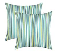 Loussiesd Geometry Throw Pillow Covers for Sofa Bed Set of 2 Geometric Strip Lines Decorative Pillows Cushion Covers Modern Abstract Art Blue Yellow White Pillow Inserts Not Included 22x22 Inch