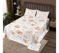 Loussiesd Ghost Bedspread Single Size Halloween Themed Coverlet Set Trick or Treat Bedspread Coverlet for All Season With 1 Pillowcase Spooky Pumpkin Microfiber Lightweight White Pink Yellow
