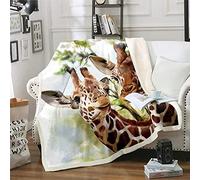 Loussiesd Giraffe Zoo Animal Fleece Blankets for Kids Boys Girls Teens Safari Wild Plush Blanket Wildlife Nature for Chair Office s 40x50 Inch