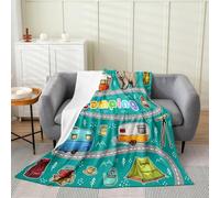 Loussiesd Green Rv Camping Camper Plush Throw Blanket Wildlife Animal Bear Flannel Blanket Baby 30x40Inch Camping Adventure All Season for Couch Bed Sofa Bedroom Decor